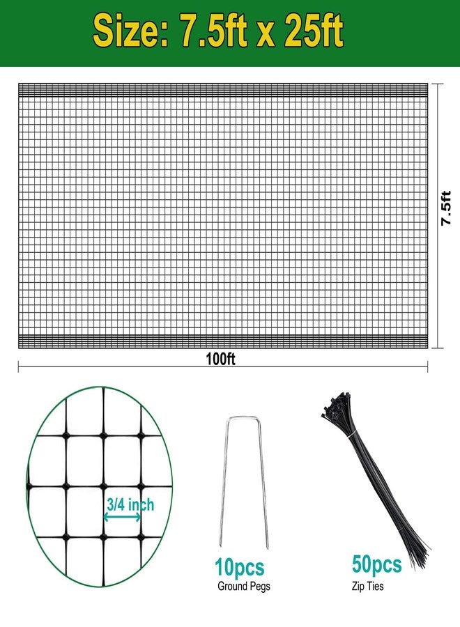 KLEWEE Bird Netting, 7.5 x 25 FT Heavy Plastic Duty Garden Netting to Protect Fruit Trees, Plants and Vegetables Against Birds, Deer, Squirrels and Other Animals - Image 4
